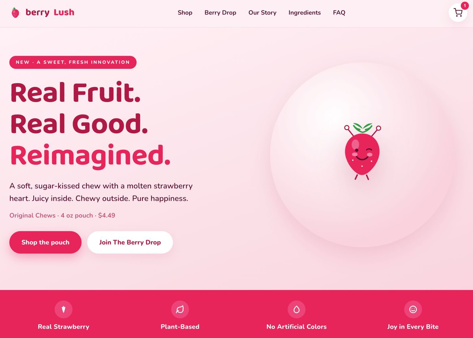 BerryLush storefront homepage hero